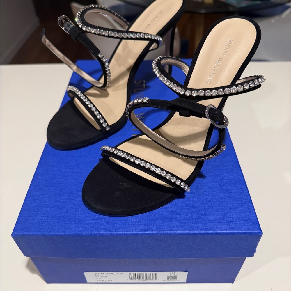 Brand New Stuart Weitzman Dancer Heels with Rhinestone Straps - Size 6 (US)
